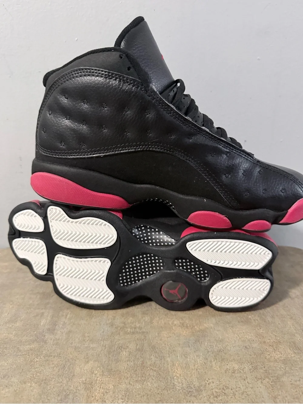 Jordan men’s Black Sneakers with red Outsole Accents